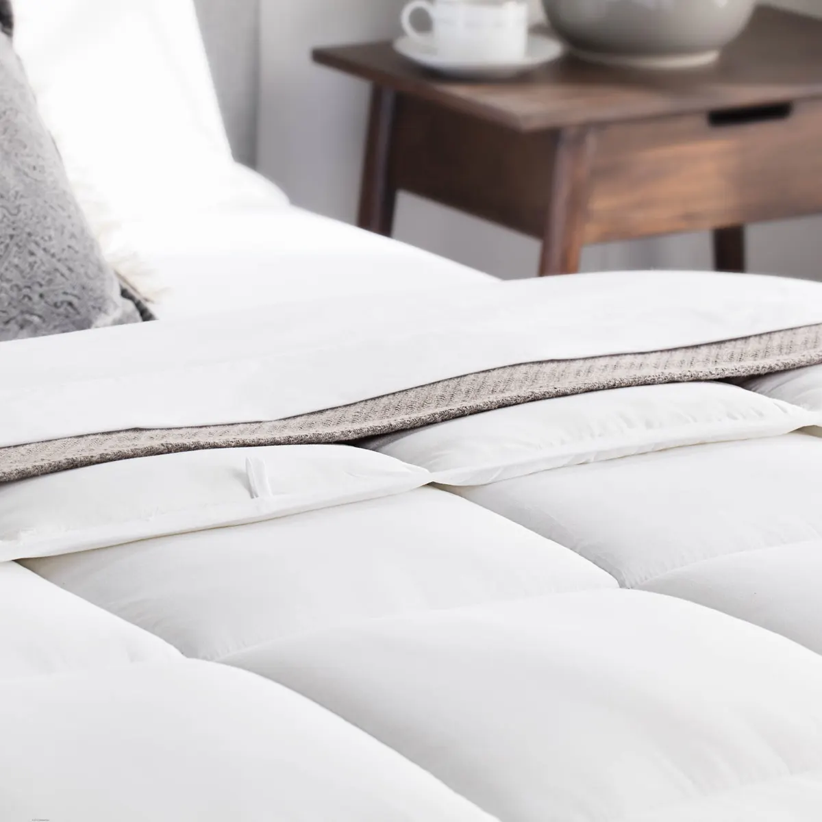 Down-alternative microfiber comforter, close view