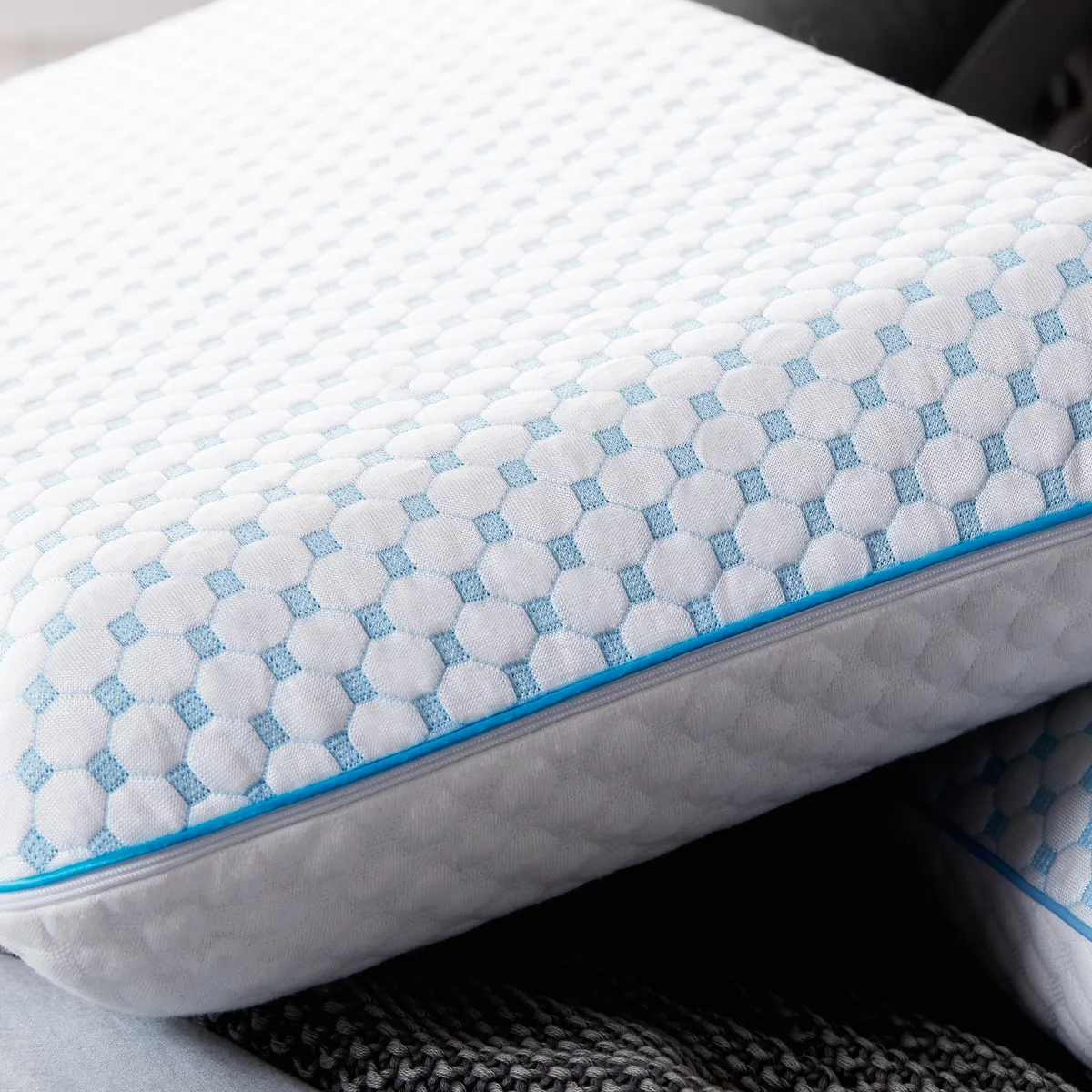 Weekender gel memory foam pillow with its cooling cover